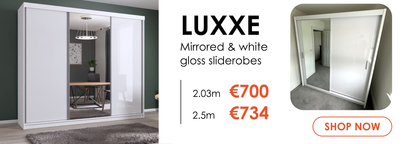 Luxxe mirrored wardrobe